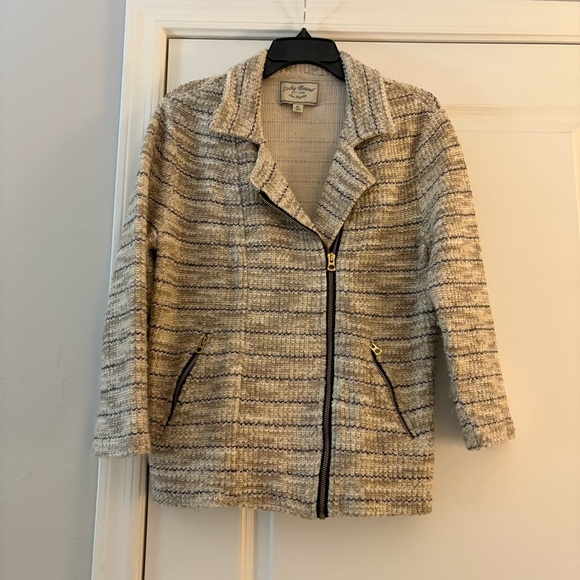 Lucky Brand Women's Cream Knit Sweater Full Zip Jacket - Picture 2 of 10